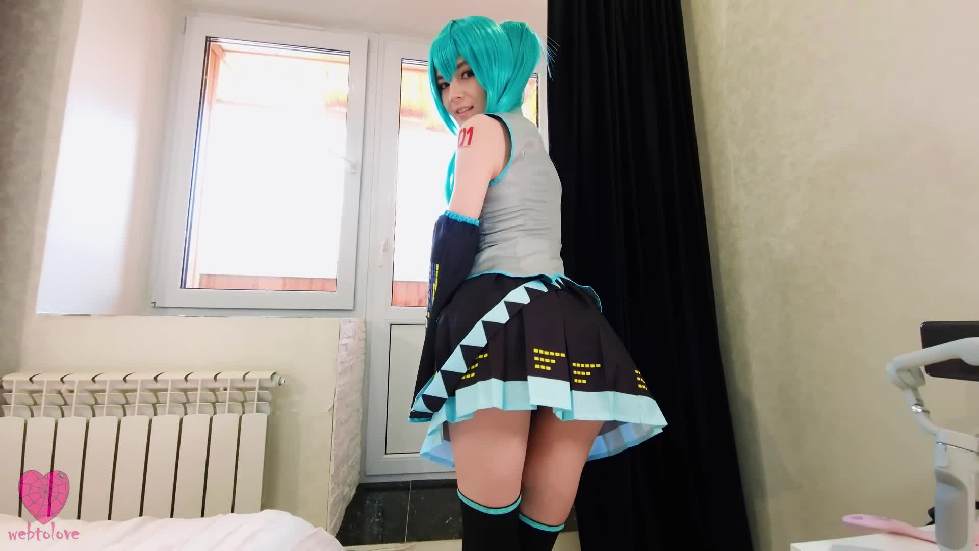 Bubble Butt Cosplay Costume Panties Stockings Tease Tight Ass Undressing Upskirt